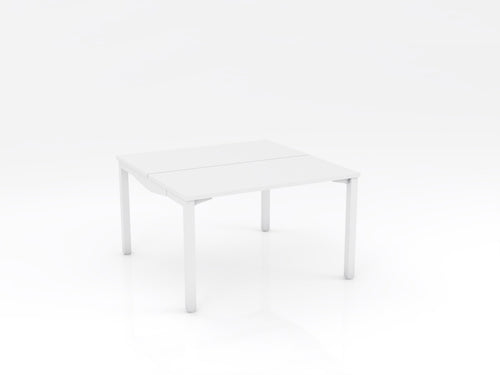 Axis Stretch Adjustable Bench Desk — White frame, white worktop