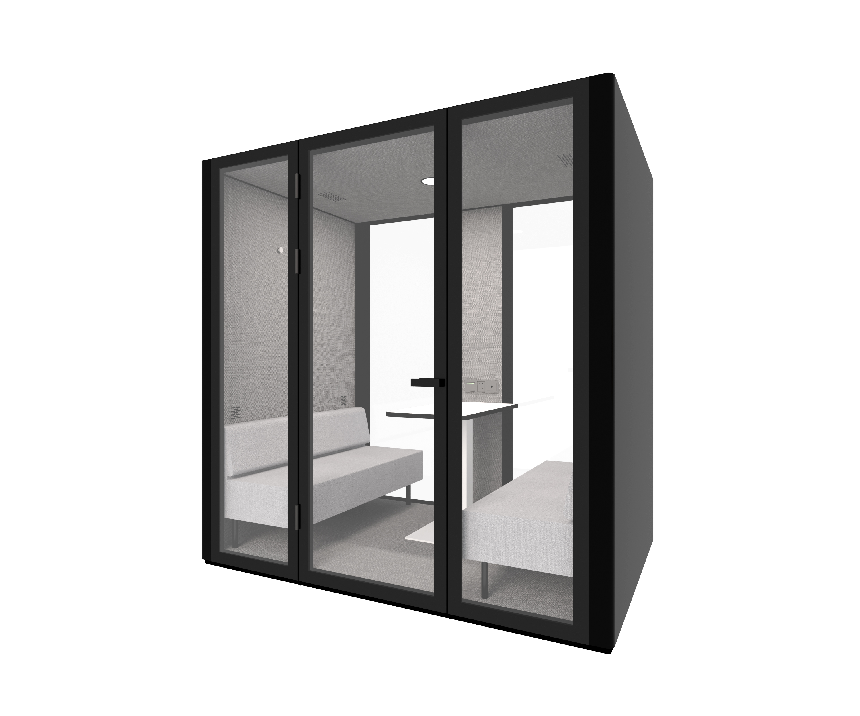 B.Quiet 2-4 Person Acoustic Meeting Pod — side angle