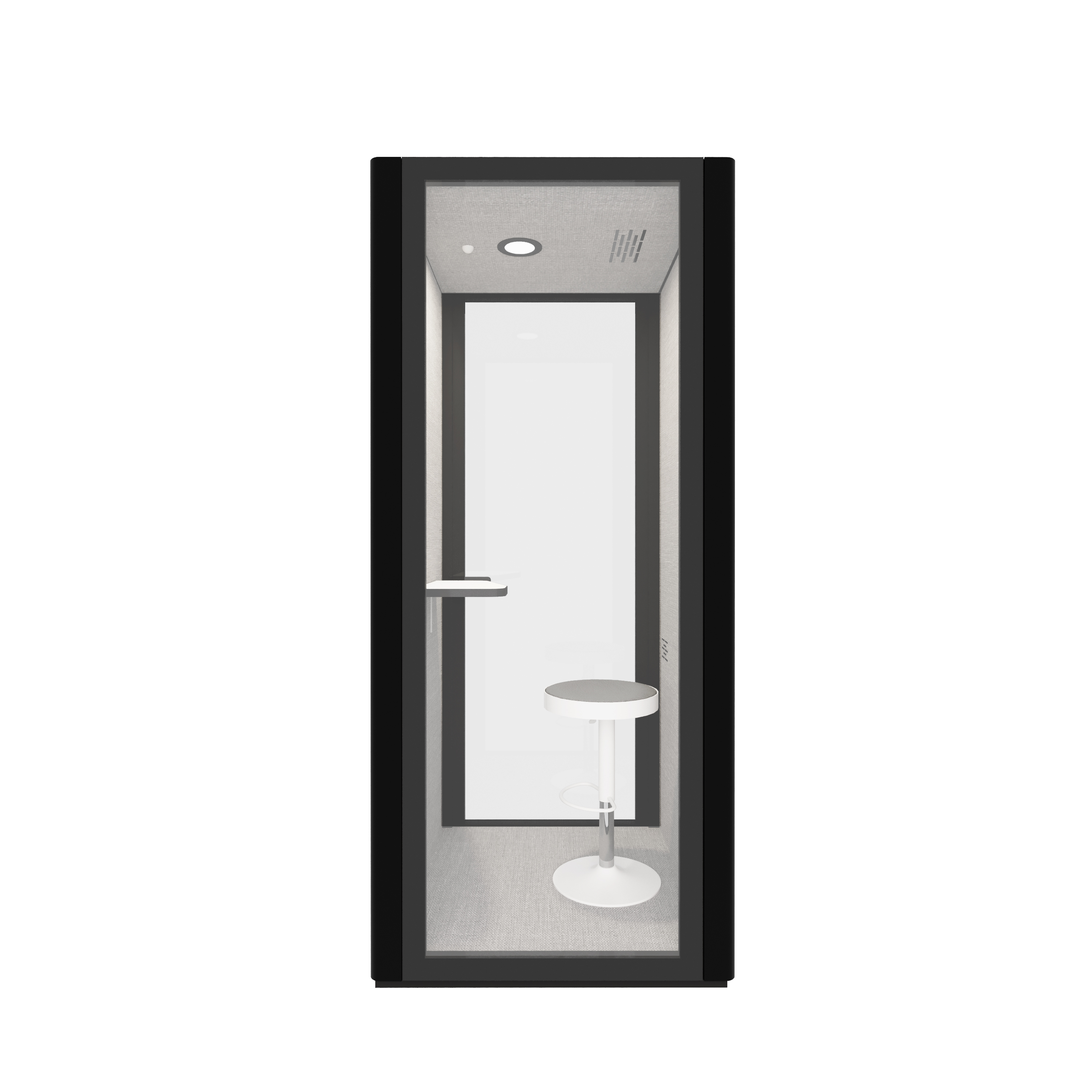 B.Quiet Single Person Acoustic Pod — black exterior, dark grey interior