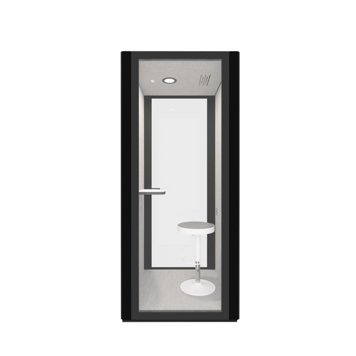 B.Quiet Single Person Acoustic Pod — black exterior, dark grey interior
